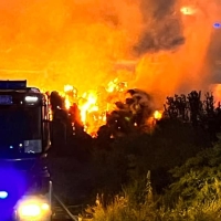 Pożar sterty siana w okolicach Szymanowa 7.VIII.22 r.