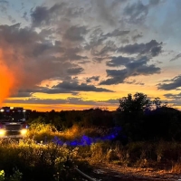 Pożar sterty siana w okolicach Szymanowa 7.VIII.22 r.