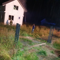 Pożar budynku mieszkalnego na ulicy Spacerowej 1.VII.22 r.