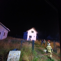 Pożar budynku mieszkalnego na ulicy Spacerowej 1.VII.22 r.