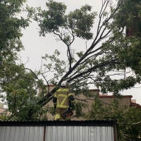 Walka ze skutkami nawałnicy w Sochaczewie 23.VII.22 r.